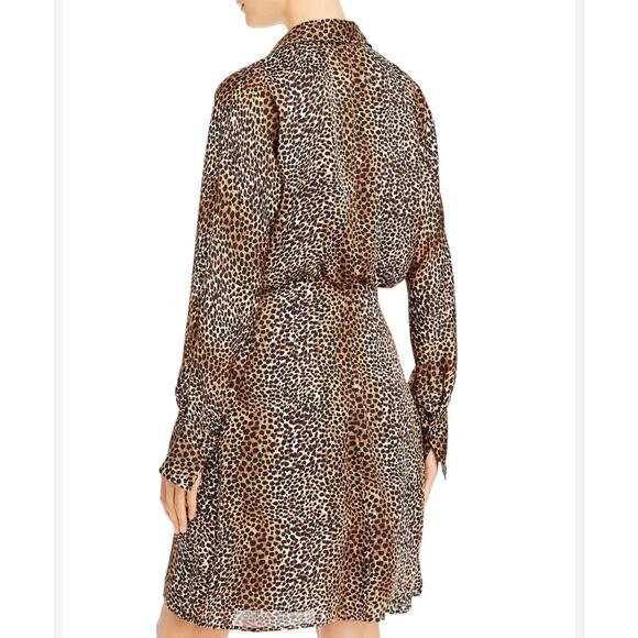 Equipment Femme Harmon Leopard Print Wrap Style Mini Dress XS - Picture 2 of 7